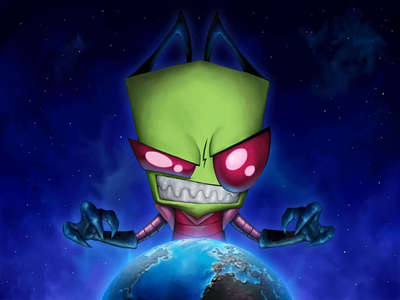  Do u think Zim will rule the Earth, or will Dib use his gargantuant head to stop him?