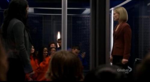 in the latest episode 'delinquent' what was the song that played when all the delinquents stood around the interrogation room and cheered and clapped? 