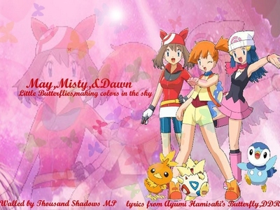  Misty, May, and Dawn fight.