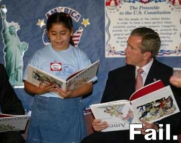  This is ugly! The ex-president of the U.S. and his book is up-side-down!! UGH!