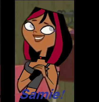  Name:Samie یا Sam Age:16 Stereotype:Well she is punk/Goth but she can be normal.. Personality: Can be a little nasty(mean),nice,pretty,smart,loves to skate,she is not girly,she loves Danger,she has been arrested 15 times,and she drinks(beer and alcohol,but not to often) Crush:Duncan(If not taken could she تاریخ him? But if so then they used to date) Friends:Geoff.Trent,Eva,Bridgette,Izzy,LeShawna,Duncan,Noah,and Cody Enemies:Katie,Sadie,Heather,Courtney,Owen,Justin,Harold,Gwen,Tyler,and Lindsay.