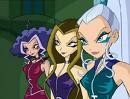  icy is the one wearing blue she is the leader of the witches siguiente to her is darcy and then stormy. icy has a boyfriend named darko, but only in the winx magizine