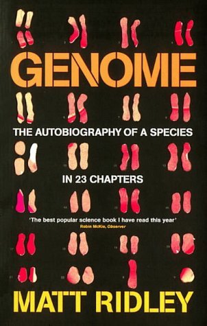  Genome oleh Matt Ridely. It's a book on genetics, basically.