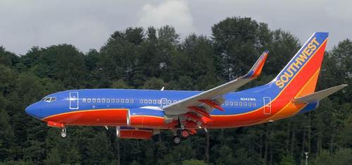  Blue. A southwest airlines aircraft