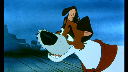 Dodger! He's a great singer and he's a talking dog! I've loved him ever since I was little. Dodger, in my opinion, is a great Disney character that no one really knows. I made a club for him if anyone wants to join. It's called Oliver and Company's Dodger. <3