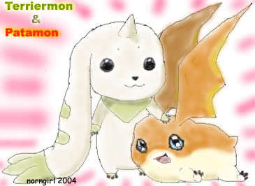 my first is Terriermon
my second is Patamon
