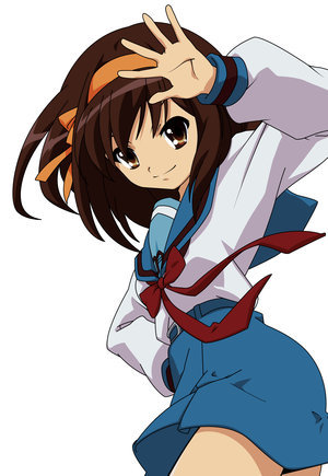  I look ALOT like Haruhi Suzumiya Actually, I'm cosplaying as her, and people say that I look EXACTLY like her!