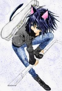  I know "Shugo Chara!" which have nekoboy - Ikuto... but you probably saw it xD Ps. Picture from manga