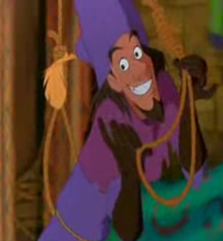  Dadadadaaaaaaa~ Clopin :] He's funny, adorable, and a wonderful narrator and singer. Truely amazing. I wish he still walked the parks of Disney. I would have been overjoyed to meet him. Sadly Hunchback of Notre Dame isnt 'popular', so the mostra and characters dont appear anymore...and i never got to see any---wait, no i met Quasimodo...once..when i was little :> But not Clopin ;-;' *sighs* v.v'' Briar volpe and Woody follow right up behind Clopin, though ^^- Of course i never saw Briar volpe on my recente trip, either D<' But i saw Woody <3 Anyway. Clopin. Win :]