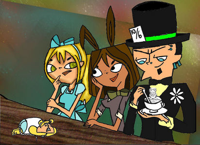  here's a possible pic from DA, i asked the person if i could colour it, but i forget who made the lineart. So, here's bridge as Alice,Courtney as a Bunny, and Duncan.... IM NOT ALICE IN WONDERLAND EXPERT OKAY?! lol i lost the pic when i find it ill upload it here EDIT: Found it I OWN NOTHING!