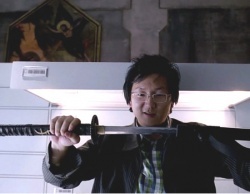yes hiro stole the sword from Mr. Lindermen in Las Vegas