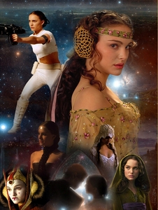 Padmé was born as Padmé Naberrie. Naberrie is the last name of her father, Ruwee. When she became Queen, she got the name Amidala. Apperently the queens of Naboo get other names. Maybe for protection cause they also wear make-up, and nobody knows their first name. So when she became senator, I assume they still named her Amidala. And when she married Anakin, she also got the name Skywalker. So yeah, she's got a lot of last names. ;D