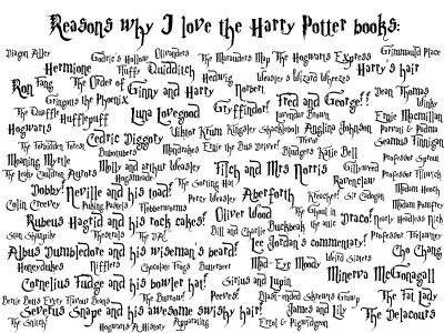  1. HARRY POTTER: can't really explain why. I just do and it's amazing! it's just... ME :D 2. Music: "People haven't always been there for me, but Muzik has" -Taylor pantas, swift 3. Love: Friends, Family, ect ect. The world wouldn't be right without it <3