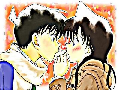  there r so many couple i like but one of my faves are ran and shinichi from the Anime detective conan! they're childhood Friends and always argue and stuff but they actually both Liebe each other and its rllllllllly sweet!!!! this is one of the many awesome pics of them together (fan-made):D