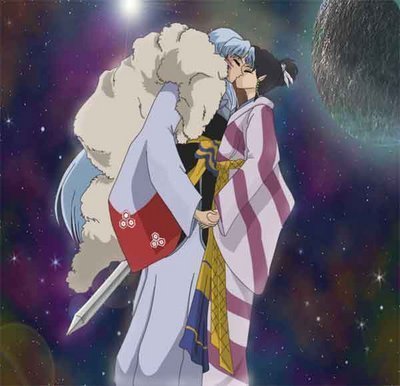  Sesshomaru and Kagura:) I just l’amour this picture...:D They make such an appealing couple and its a good kiss... of course this never actually happens, sigh:(
