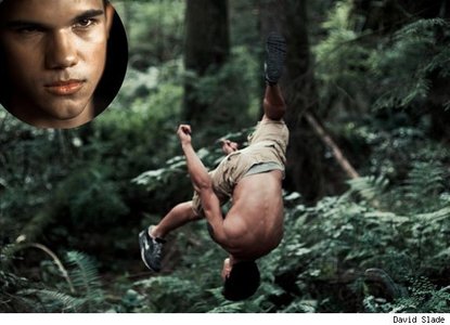  Yes Taylor is in Eclipse...This is supposedly a pic from David Slade's tweeter account back when they were filming...We probably wont see much of "Jake" in Eclipse as we did in New Moon.... "Taylor Lautner Pic from set, yes that is him mid backflip. He does it from standing still." David Slades tweeter account