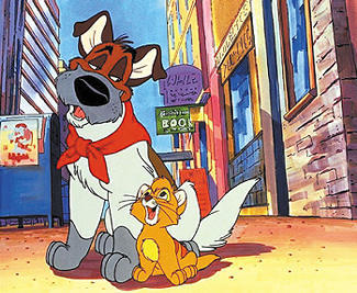 Oliver and Company! It has lots of awesome songs and awesome characters! Also, it's very entertaining to watch! :D