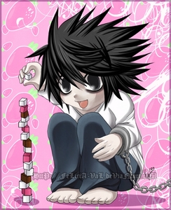 this is L from deathnote he likes sweets
