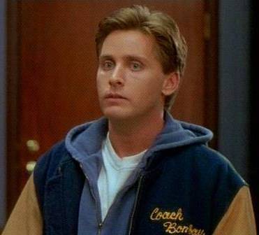 I was about ten years old, and I saw the movie 'The Mighty Ducks' with my parents, and when I saw coach Gordon Bombay (Emilio Estevez) I felt little butterflies in my stomach for the first time. Now I look back at it laughing, but still whenever a Ducks movie is on tv, I can't resist watching it!
 ;)