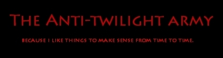  Well, I hate the way Twilight makes abusive relationships look romantic, the characters (especially Edward and Bella), the lack of logic, the very fact nothing atcually HAPPENS... I could go on all day, really. This is a pretty cool website- just 4 my fellow twilight haters :D http://theantitwilightmovement.webs.com/home.htm