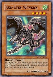  Theres the spell card Inferno आग Blast and theres Red-Eyes Wyvern