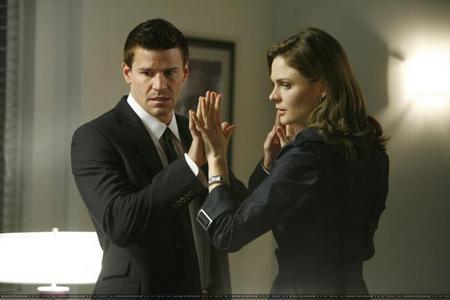  I can't believe that I'm the first one to say Booth and Brennan from Bones.