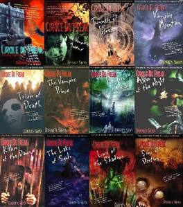 The Saga of Darren Shan; Cirque Du Freak By:Darren Shan!!! 12 AMAZING books!! A MUST read!!! 
1) Cirque du Freak
2) The Vampire's Assistant
3) Tunnels of Blood
4) Vampire Mountain
5) Trials of Death
6) The Vampire Prince
7) Hunters of the Dusk
8) Allies of the Night
9) Killers of the Dawn
10) The Lake of Souls
11) Lord of the Shadows
12) Sons of Destiny

Come to think of it... Sherlock Holmes WAS pretty long...