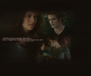 hey 
awesome question
well i have to say its fun to read about and the fact the edward is soo awesome to bella
and their love how even after edward left bella still love edward
their love and how they got throught everything 
with jacob and evil new borns
lol

LIKE THE PIC?