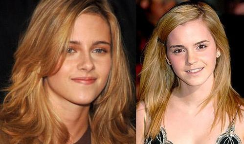 Kristen looks like Emma when she has blonde hair, like in this picture. At least, I think she does, anyway.

EDIT: It's still the same Kristen picture I had, but I added Emma next to her for comparison.