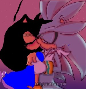 silver the hedgehog and amy rose kissing