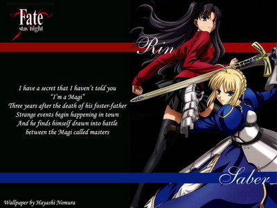 well currently i'm obsessed with fate/stay night,well to be perfectly honest i'm in love with saber.