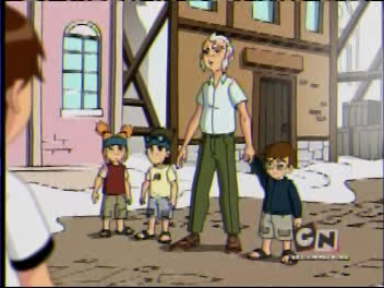  Эй,
 check this picture out! It's taken from Ben 10 episode 30: Merry Christmas. Don't the 3 kids in the picture look like Konohamaru and gang, или what?