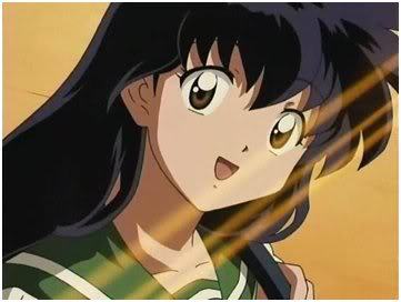  The character I hate the most is Kagome Higorashi from Inuyasha. Really I couldn't say enough about what irritates me about this character. She just completely ruins the story for me with all her 'Sit' commands, her know-it-all-ism, the fact that everything revolves around her injustly, for example: when they are in a jem everyone starts shouting out 'Kagome!' this inclusing Miroku, Sango, and Shippo. She doesn't respect a one on one battle between fighters and trys to but in all the time. She's the type of person who would realse an Arrow to the back of an enimy in battle with Inuyasha and yet still claim to be the innocent one who can do no wrong and possess no darkness in her soul... it's positivily outrageous! She meddles constantly epecially when there is no proper place for her but always get away with it, because she's Kagome. I hate it. She's a whiny, spoiled brat who thinks she's better than everyone because she comes for a lebih learned time, where there's shampoo, high school exams and homework. Honestly I wish she'd get killed in every episode, like in South Park, Shippo going "OH MY GOD he killed Kagome!!!".... Inuyasha saying, "You Bastard!!!"lol