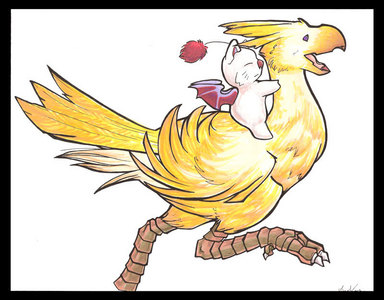  Chocobos and moogles from Final Fantasy.