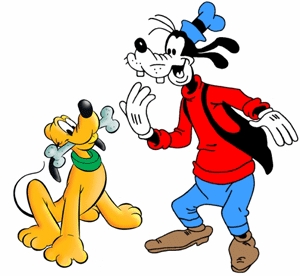  Why does Goofy stand on two legs when Pluto remains on four? They're both dogs.