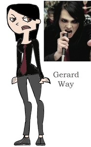  Can u give gerard Way a makeover?, I made him as a female TDI character, and the oringnal version of him is on the right of the pic