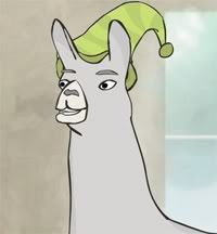  I'm a lama, llama with a hat named Carl.