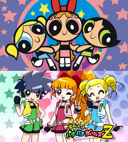  PPG: Americans, sisters made por Professor Utonium, made por Chemical X, Kindergarden-1st grade, live in Townsville PPGZ: Japanese, not related, naturally born, made por chemical Z, transformation (like Sailor Moon), middle school, have weapons, live in Tokyo City (Original Version)/"New Townsville" (American Version)