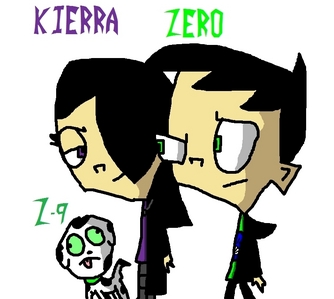  Audition: *camera is on Kierra* Kierra: Zero told me about this. He signed up, and where he goes, I go, so I'm signing up, too. I don't want to leave him alone in case something happens. Anyway, hi Miz, thanks for saving me a spot. ^^ Name: Kierra Michelle Johnson Bio: When she was two her father left for a war that he died in. When her mother heard the news, she became a total drug addict. She ran away when she was five, stealing Makanan and money to survive. When she met Zero, she decided to stay where she was and rented an apartment with some stolen money. She has her birth certificate with her, the only evidence she exists. Personality: Hates almost all Irkens exept for Zero. Wants to kill the Tallest and avenge her father. Would do anything for Zero. Hates stupidity and hyperness. Is VERY smart. Wants universal peace. Crush/dating: Zero Picture (yes, she is with Zero)