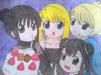  Heres one of my 팬 art of FullMetal Alchemist Brotherhood!!!! hope 당신 like it!!! ^^ (btw i messed up a little on the cake :\)