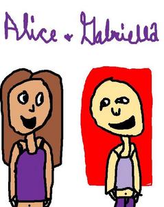  Names: Gabriella and Alice Age: Gabriella[13] Alice[14] Bio: Born same day, same time, same place. They both Amore Twilight, Leggere and drawing. They both enjoy kissing. Personality: Happy, sweet, helpful, caring, bossy, mean at times. Audition: Alice's brother: Date, December thirteeth, Gabriella and Alice's birthday. Family: *singing Happy birthday* Alice's Dad:*slips* Alice and Gabriella: *gets up and helps him* Are te okay? Alice's dad: Umm. Yeah. Thanks. After they blow out the candles... Alice's Brother: Date, December 14th, Vanessa Hudgens' birthday. Alice: Happy birthday- Gabriella: Vanessa! Alice: Happy 21st birthday! Gabriella: Wo0t Wo0t! Gabriella's Mom: Can te girls be quiet!? Gabriella: Go upstairs and- Alice: Cover your ears! Alice's brother: Date, December 15th, <Love and Care Day> Gabriella: *on a website* Hmm, we should do these activities for The Big Help! Alice: Whats the first? Gabriella: Turn off all unessary lights and electricity. Alice: *goes to the attic and turns all things off* Gabriella: *turns lights off in bathroom* Alice: Done. Gabriella: Done. Alice's Brother: After they did the activities, they turned off their computers and all the lights and used a batteried powered light. A very dumb idea. Alice: James shut up! Gabriella's sister: And Gabriella used 3 batteries for every brain she didn't have. That lead up to three. Gabriella: Jenna shut up! James and Jenna make out. Gabriella and Alice: Ewww! [End] Crush: Alice: Nobody. Gabriella: Jared IQ: Both 167 Pic: