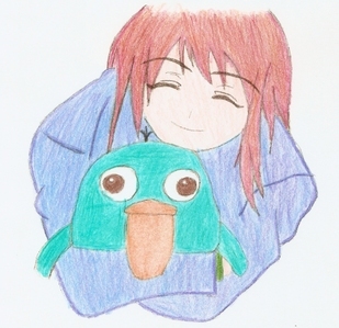  a picture of me and perry somebody drew for me! my contest is in the Ответы just Поиск " contest " it is a picture of me and perry contest! Perry likes cookiez!