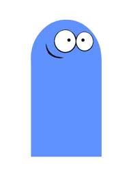  Bloo from "Fosters início For Imaginary Freinds" on cartoon network, he's a smart and clever guy.:D