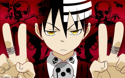  I pag-ibig Soul Eater and Death The Kid is just sooo funny in this anime btw alsome background :D @16falloutboy