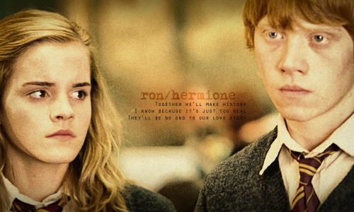 How can anyone chose lol?? I have a toss up between Ron and Hermione and they are my favourite couple as well but as seperate characters they are amazing.
Ron is loyal, funny, loving, brave (even though he is so scared but he follows harry and doesnt want to leave him) and he is also very insecure which makes him even more adorable as someone else said he is not perfect but he is Ron and he sticks by Harry through everything along with battling his own demons like being jealous of every guy that goes near Hermione but not willing to admit he loves her and jealous of Harry's popularity/fame but he is loyal and sticks by them no matter what but he can also be a prat but then he is a normal guy lol but he is the glue of the golden trio and he keeps them together
and then there is Hermione she is smart, talented, passionate, loving, loyal and brave as she sticks with harry and ron even though she didnt agree in the first few years lol "you could get us killed or worse expelled" classic line :) she stuck by them and if it wasnt for her logic and cleverness harry and ron wouldnt have gotten through it on times as she tried to keep them on the straight and narrow through the school years but as hard as she could they still got into troble :) but then she loves ron who puts her through hell through 6th year and bits of 4th and then when he left:( but then she slowly forgives him :)
but i seriously can not decide as these two a pair for me lol and i dont think you can have one sometimes without the other! For all their stubboness neither of them will move from my number one spot :)