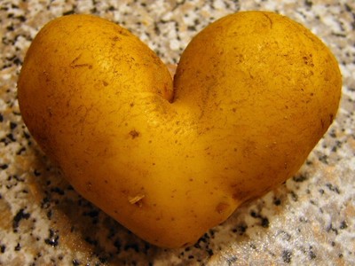  I always wondered where "potato" came from... Here's a heart-shaped potato for starting it (I really like it!). =)