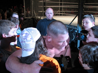  first off, Cena Lovers, please fan me=] and read what i diposting on my dinding and tell me what u think and also theres just something so special about John Cena=] he is amazing in everyway, one time for my bday, all i wanted was a hug from him and he refused to leave the arena until he found and hugged me=] he has a big jantung and fights like a solder in the ring and out of the ring, he's an malaikat =] i personally think he doesn't get the credit he deserves from his heartless haters, but i dont care what they say, im always going to be on John Cenas side=] heres a foto of me and him=]