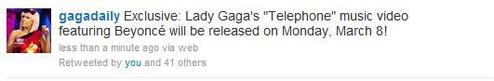 We finally have a date for the Telephone video!