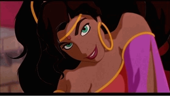9-esmeralda,55% voted for her...sexy gypsy wonam with beautiful green eyes,matches her red dress, long curly hair and the hottest body.