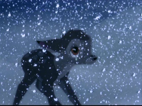  1.Bambi's mother's death poor Bambi হারিয়ে গেছে his mother I cried my eyes out then I was a little kid I was a emotional reck it's so sad poor little Bambi